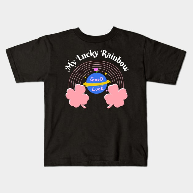 My Lucky Rainbow Kids T-Shirt by Calmavibes